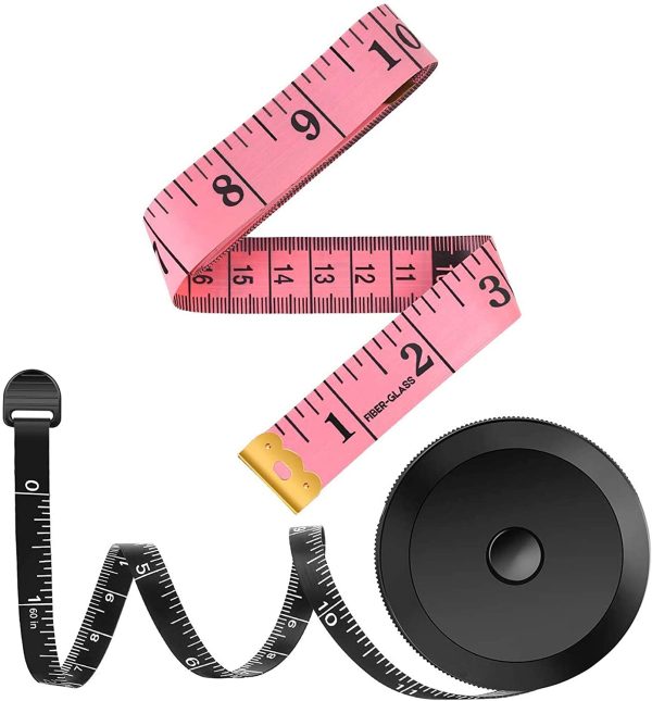 2 Pack Tape Measure Measuring Tape for Body Fabric Sewing Tailor Cloth Knitting Vinyl Home Craft Measurements